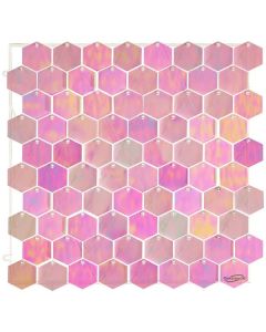 *NEW!* Clip Together Heaxagon Sequin Wall Panel 30cmx30cm Iridescent Pink Oaktree UK