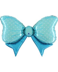35" Light Blue Bow Shape Foil Grabo