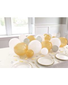 Silver/White/Gold Balloon Center Piece Kit