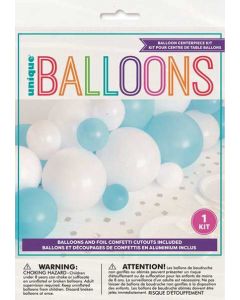 Blue/White/Silver Balloon Center Piece Kit