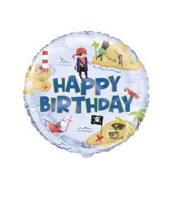 18" Happy Birthday Pirate Ahoy Foil Unique