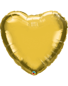 36" Metallic Gold Heart Foil Balloon Unpackaged Qualatex