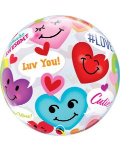22" Smiling Hearts Bubble Qualatex