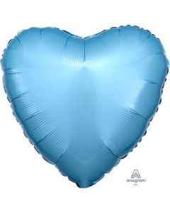 17" Metallic Pearl Pastel Blue Heart Foil Balloon Anagram