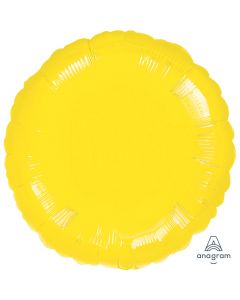 18" Metallic Yellow Round Foil Balloon Unpackaged Anagram