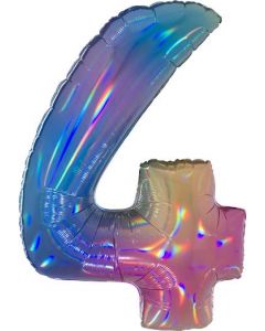 Number 4 Colourful Rainbow - Foil Balloon - 814RH-P