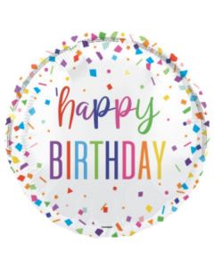 18" Happy Birthday Bright Confetti Round Foil Unique