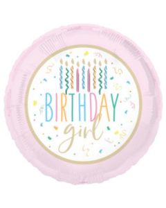 18" Birthday Girl Round Foil Unique