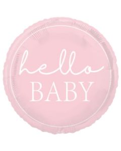 18" Pink Hello Baby Round Foil Unique