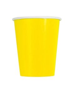 9oz Neon Yellow Paper Cups Pk14 Unique