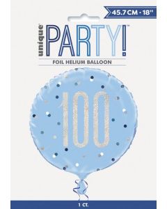 18' Glitz blue 100 foil balloon Unique