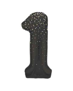 34" Number 1 Glitz Black Foil Balloon Unique