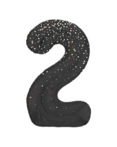 34" Number 2 Glitz Black Foil Balloon Unique