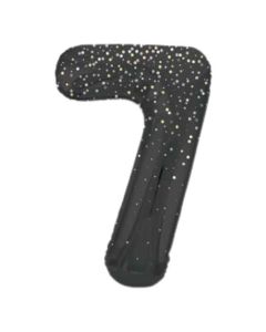 34" Number 7 Glitz Black Foil Balloon Unique