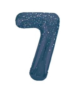34" Number 7 Glitz Blue Foil Balloon Unique
