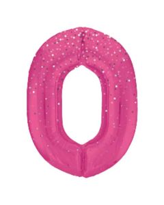 34" Number 0 Glitz Pink Foil Balloon Unique