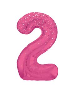 34" Number 2 Glitz Pink Foil Balloon Unique