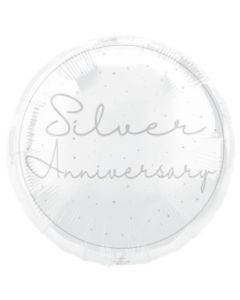 18" Silver Anniversary Round Foil Unique