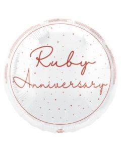 18" Ruby Anniversary Round Foil Unique