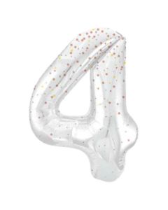 34" Number 4 Glitz Rose Gold Foil Balloon Unique