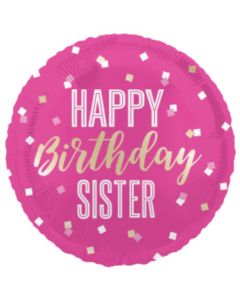 18" Birthday Sister Round Foil Unique