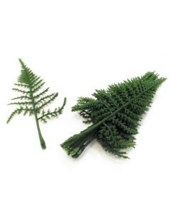17CM FLOCKED ASPARAGUS FERN LEAF X 12 - 860627