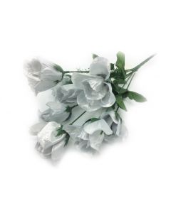 39cm Rosebud Bush With Astilbe Metallic Silver