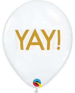 11" Yay! Clear Latex Balloons Pk25 Qualatex