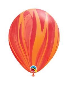 11" Red & Orange Agate Latex 25pk Qualatex