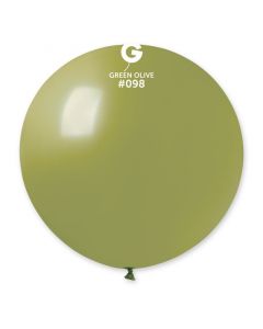 31" Single Green Olive Latex Balloon #098 Gemar
