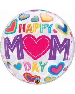 22" Happy Mom Day Big Hearts Bubble Qualatex