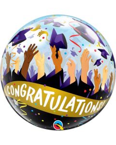 22" Black & Gold Graduation Bubble Qualatex