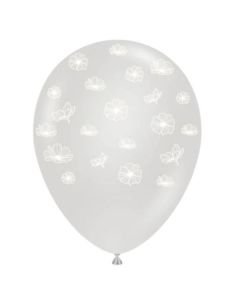 Clear Whie Petals 11" Balloons Tuftex