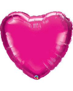 36" Magenta Heart Foil Balloon Unpackaged Qualatex