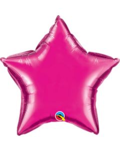 4" Magenta Star Air-Fill Foil Balloon Unpackaged Qualatex