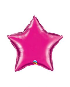 9" Magenta Star Air-Fill Foil Balloon Unpackaged Qualatex