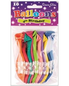 11" Age 4 Assorted Colours Latex 10pk Simon Elvin