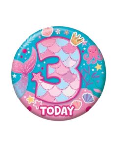 Age 3 Girl Small Birthday Badge Pk6 Sensations