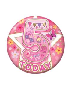 Age 5 Girl Small Birthday Badge Pk6 Sensations