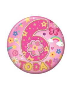 Age 6 Girl Small Birthday Badge Pk6 Sensations