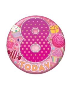 Age 8 Girl Small Birthday Badge Pk6 Sensations