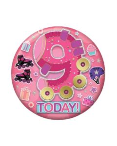 Age 9 Girl Small Birthday Badge Pk6 Sensations