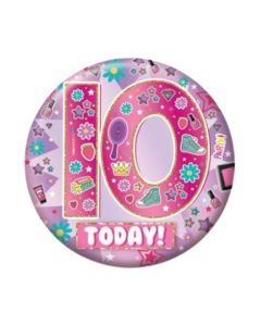 Age 10 Girl Small Birthday Badge Pk6 Sensations
