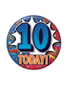 Age 10 Boy Small Birthday Badge Pk6 Sensations