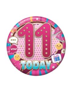 Age 11 Girl Small Birthday Badge Pk6 Sensations