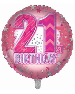 18"  Age 21 Female Round Foil Balloon Sensations