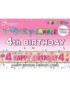 Age 4 Girl Birthday Banner Sensations