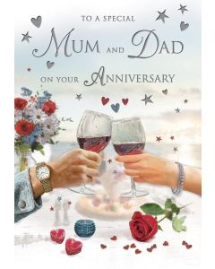 Pk6 Mum & Dad Anniversary clink glass