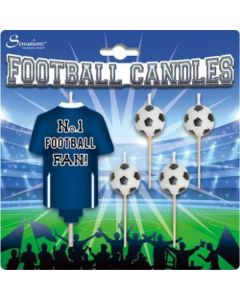 Navy and White Football Candles Sensations