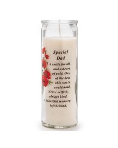 Special Dad Glass Memorial Candle 6.3 x 18cm David Fischhoff